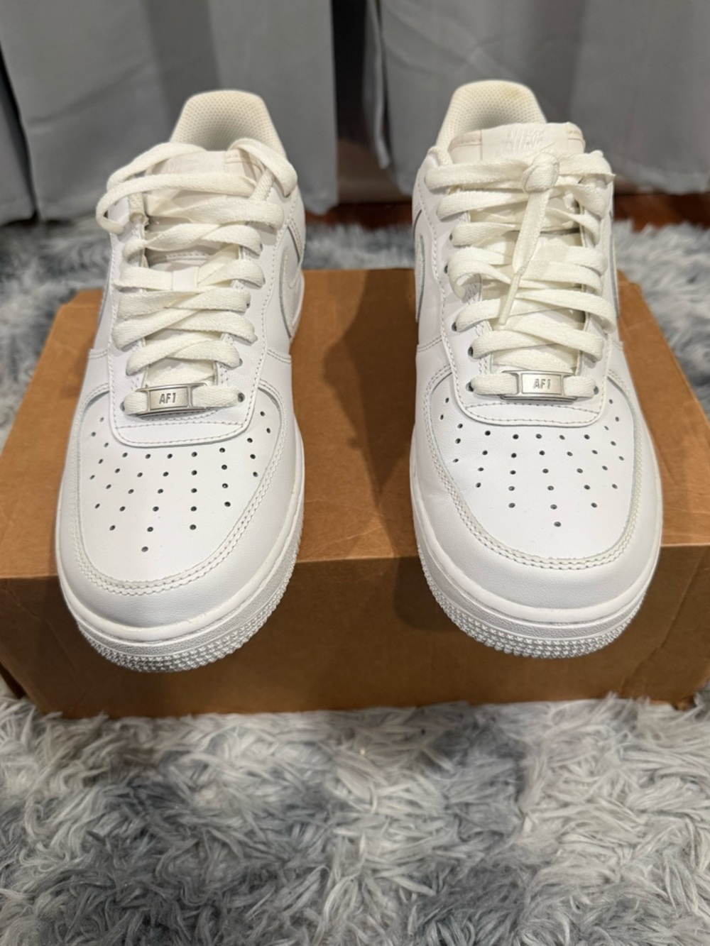 Women’s Nike Air Force 1 Low White Leather Sneakers